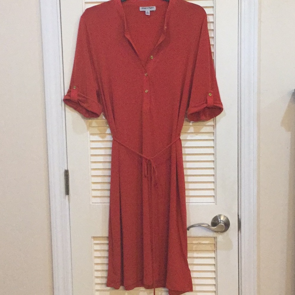 Orange shirt dress